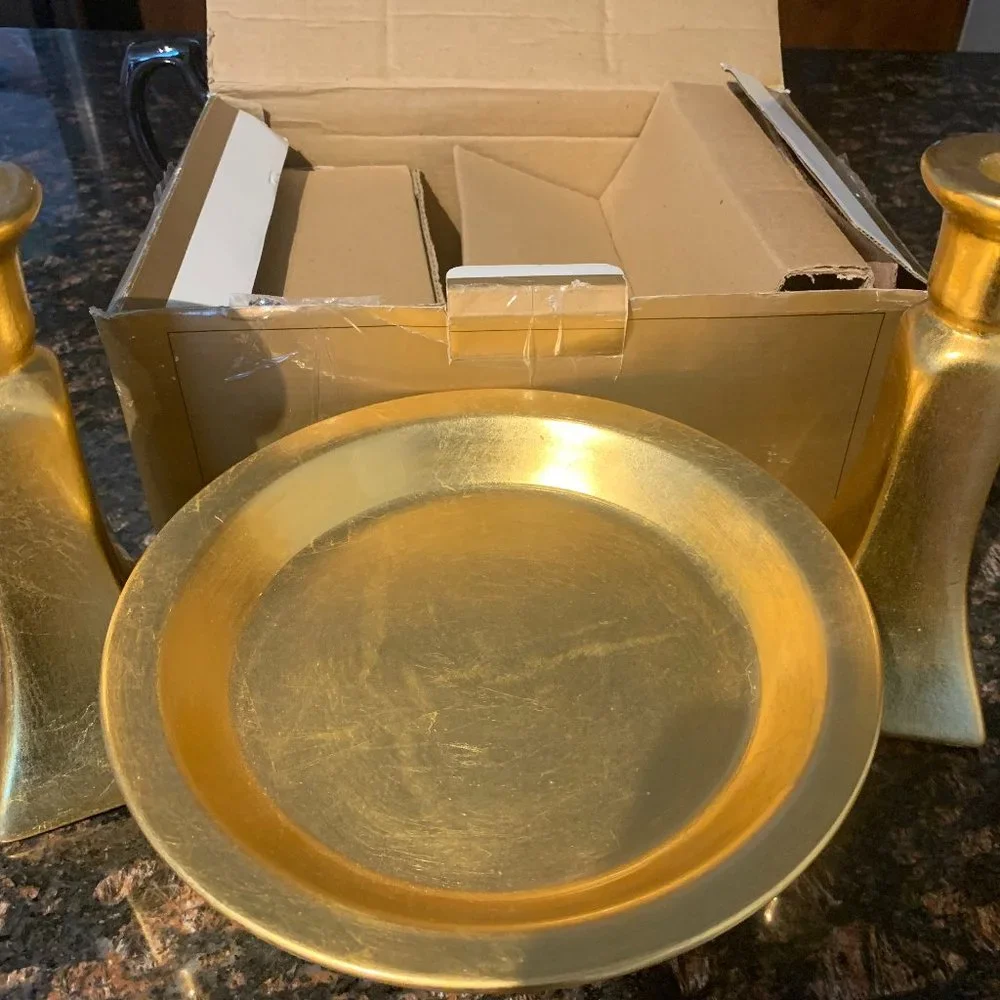 3 Piece Gold Leaf Porcelain